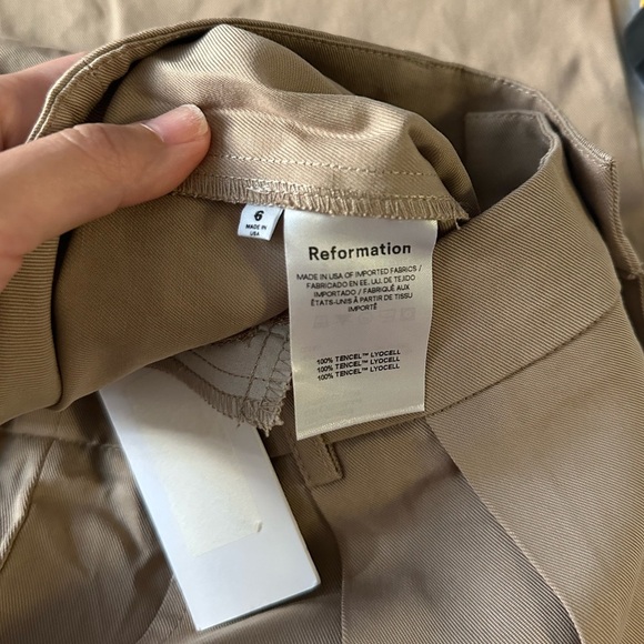 NWT💕 Reformation Mason Pant - Khaki SZ 6 - Picture 4 of 5